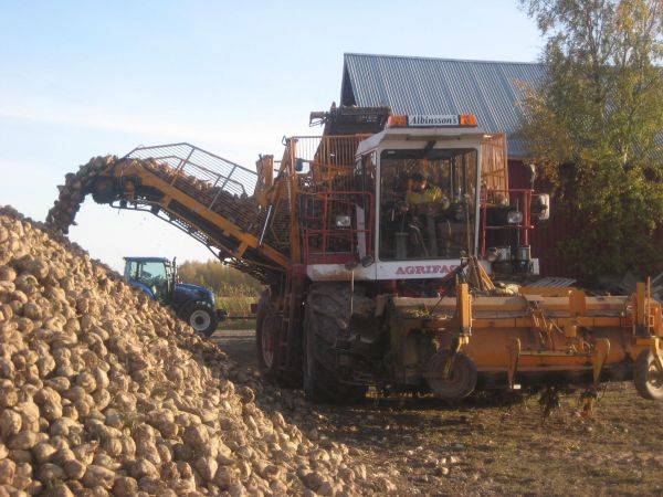 Juurikas koneen säiliön tyhjennystä.
Agrifac ZA 215 EH
